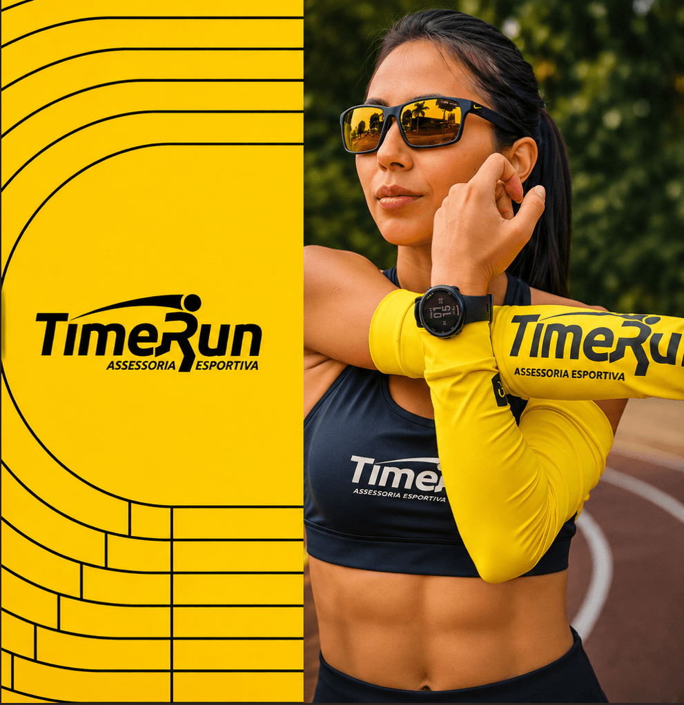 Atleta TimeRun com manguito e camiseta oficial